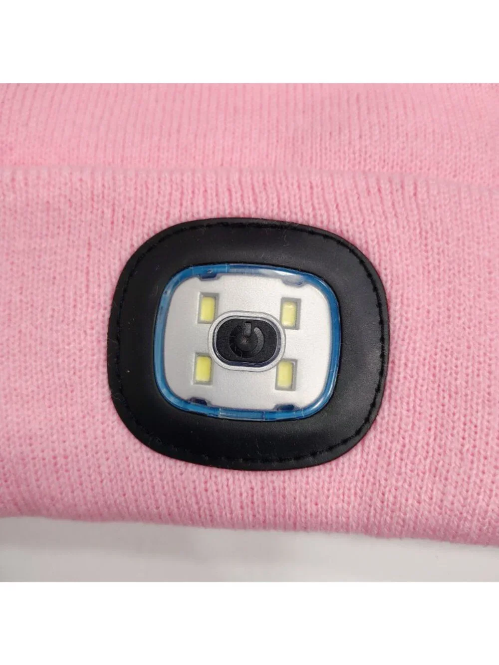 Lvaiz LED Beanie Rechargeable Headlamp Pink Soft Knit Winter Outdoor Activities